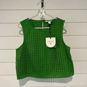 Kate Spade Green Eyelet Women's Top